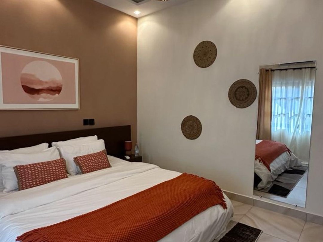 Chambre avec linge de maison