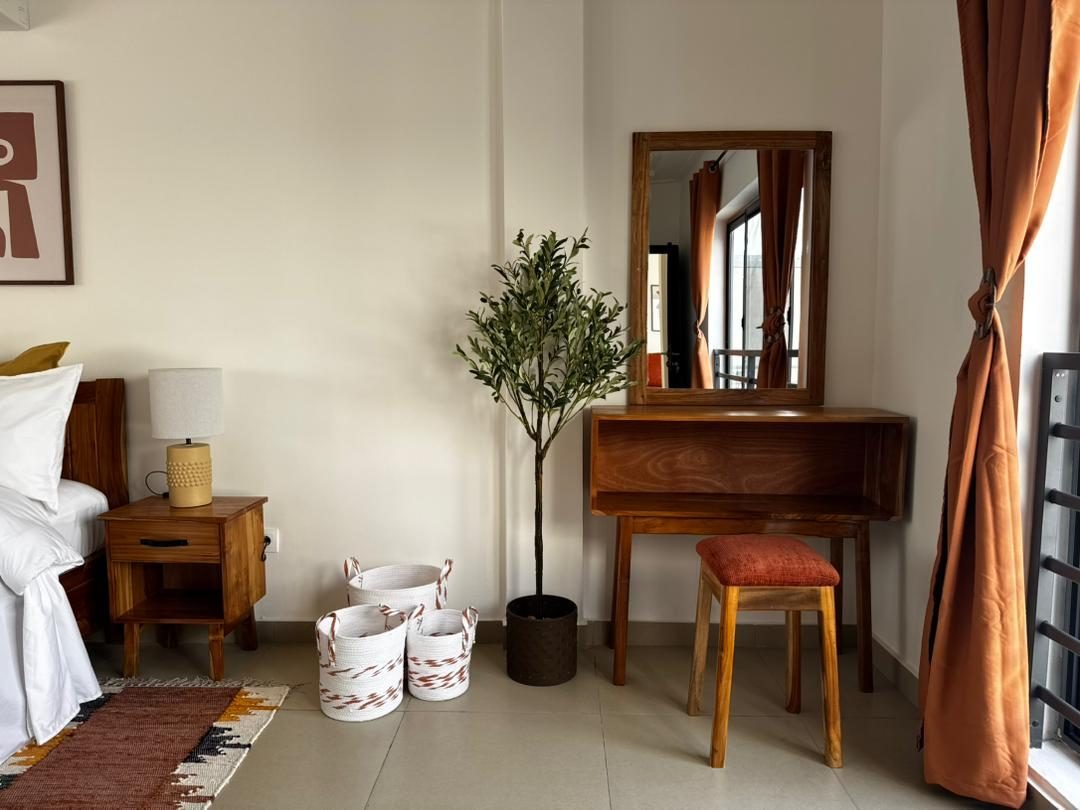 Chambre avec linge de maison