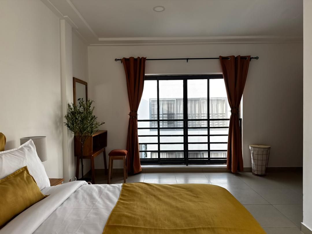 Chambre avec linge de maison