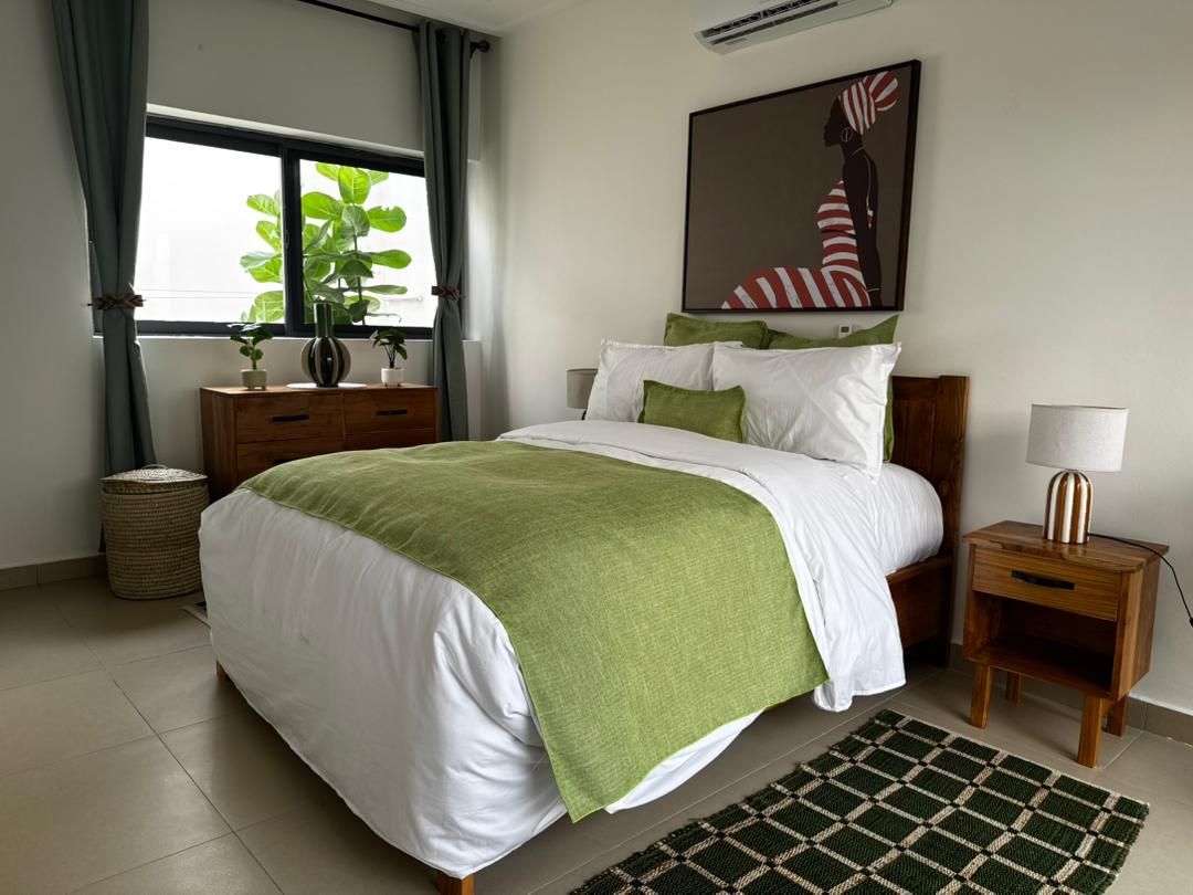 Chambre avec linge de maison