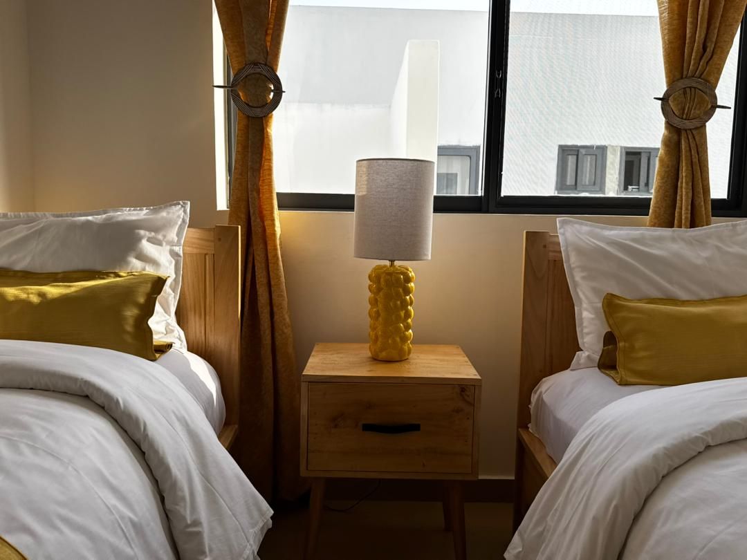 Chambre avec linge de maison
